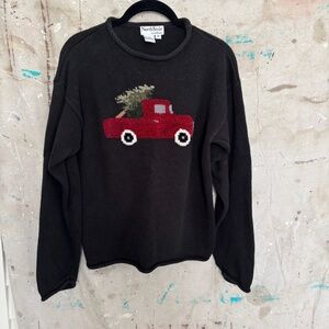 NorthStyle Tree and Truck Intarsia Knit Pullover Sweater